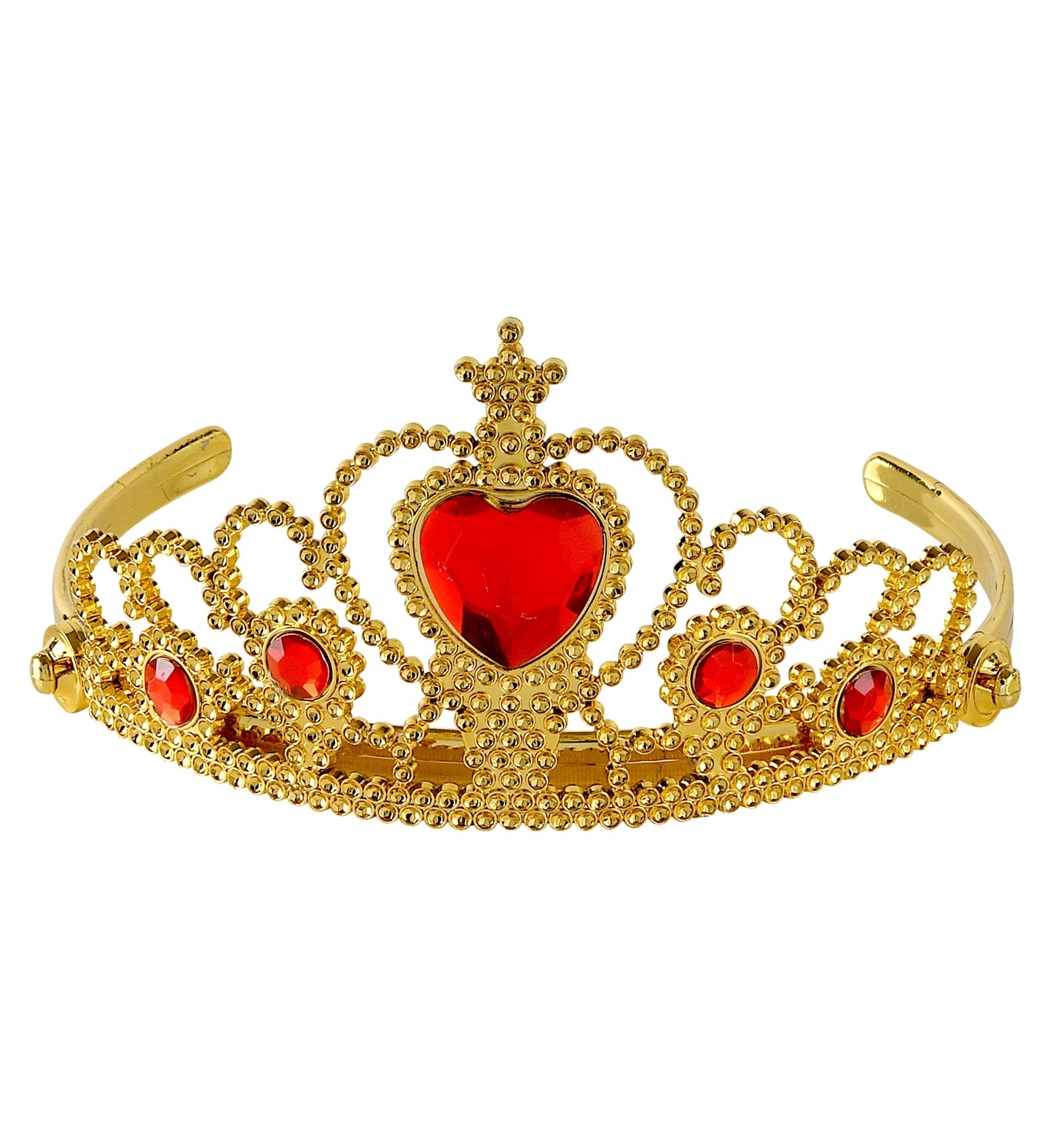 Couronne de princesse dorée et pierres rouges
