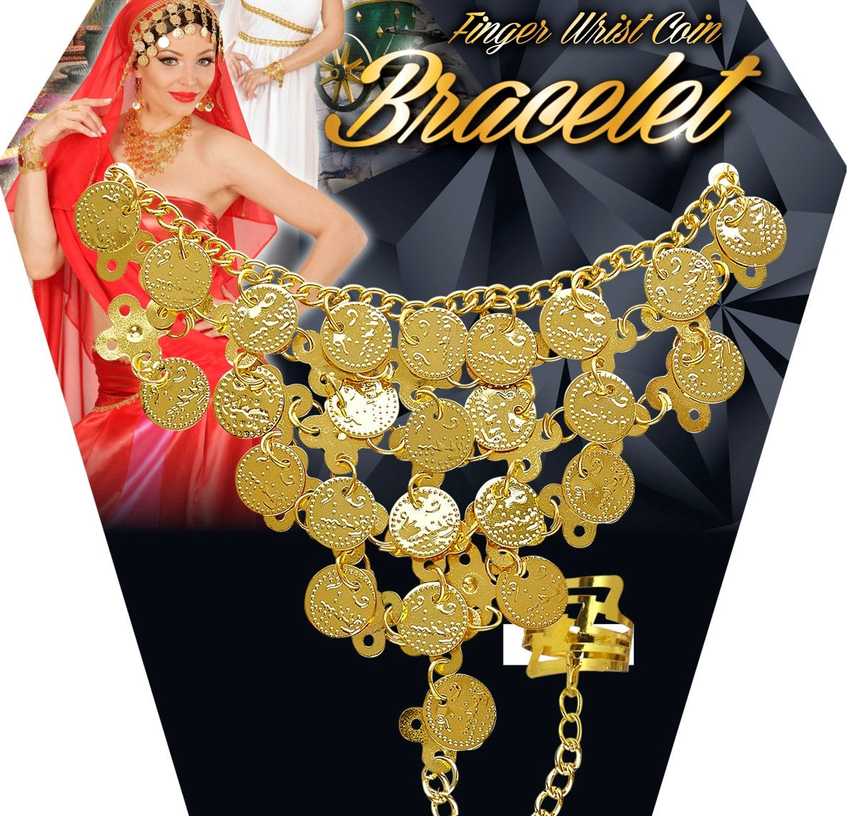 Bracelet & bague pièces de monnaie pour danseuse orientale