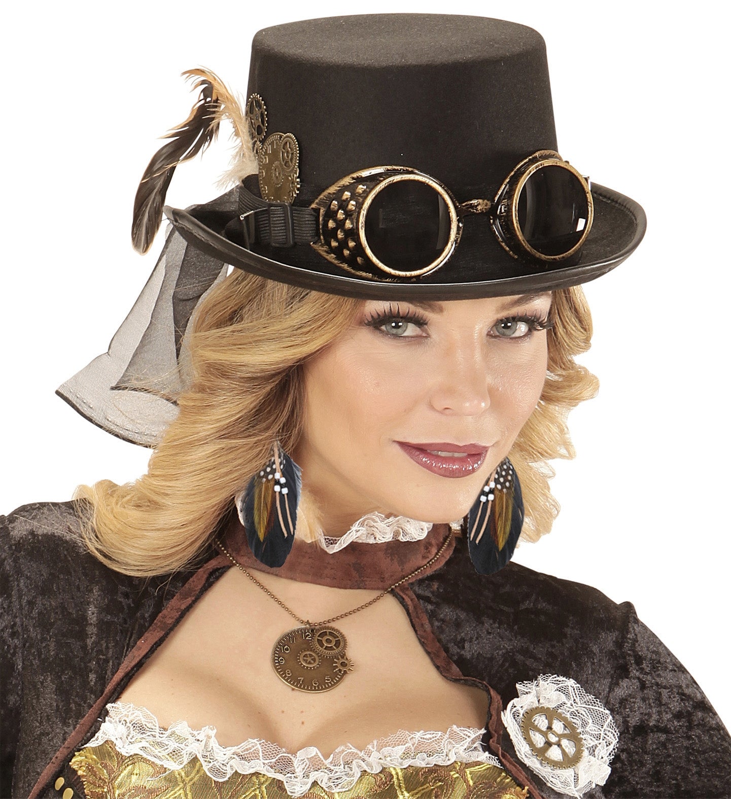 Boucles d'oreilles avec plumes pour indienne ou Steampunk