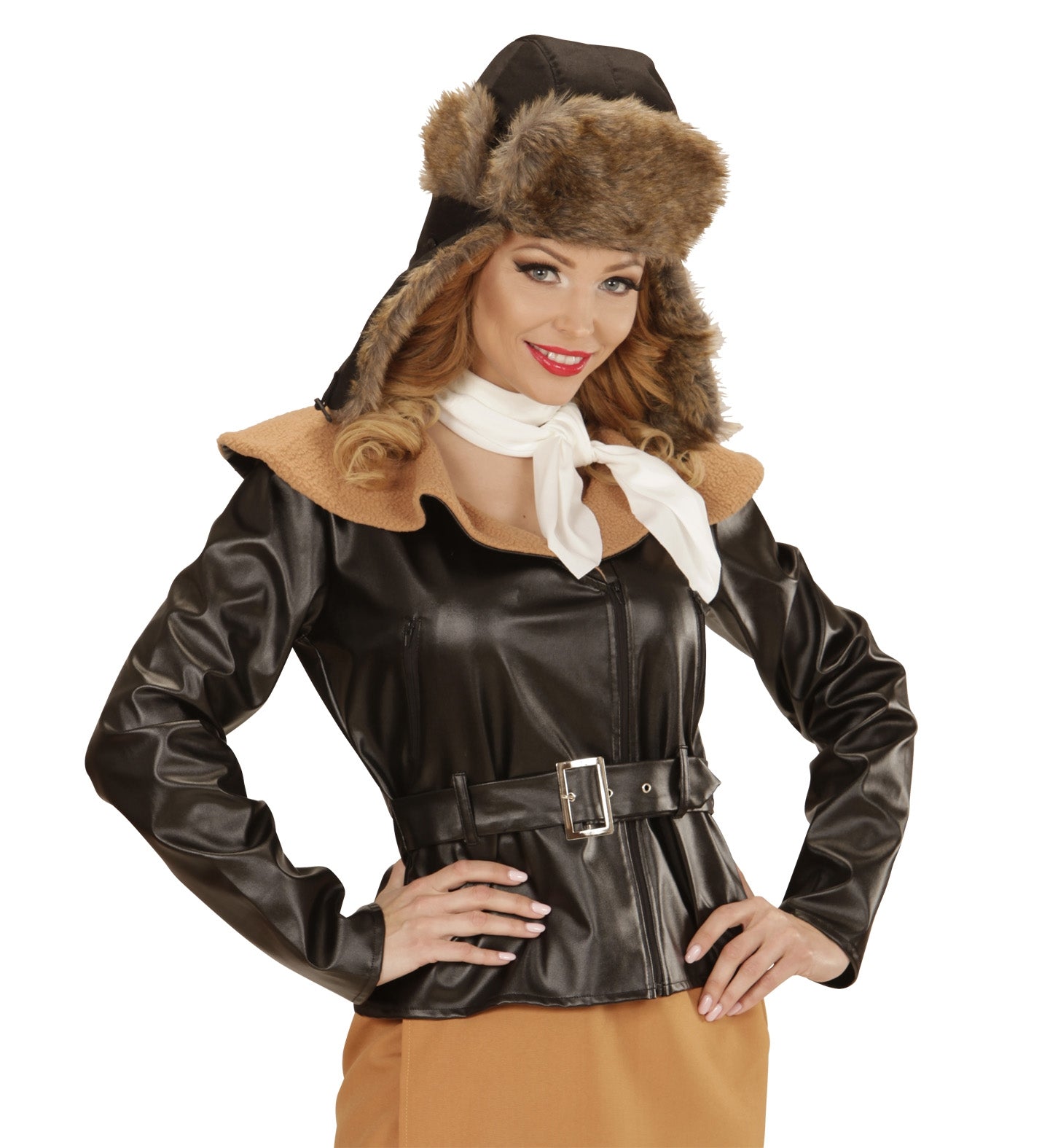 Chapeau aviateur adulte avec fausse fourrure