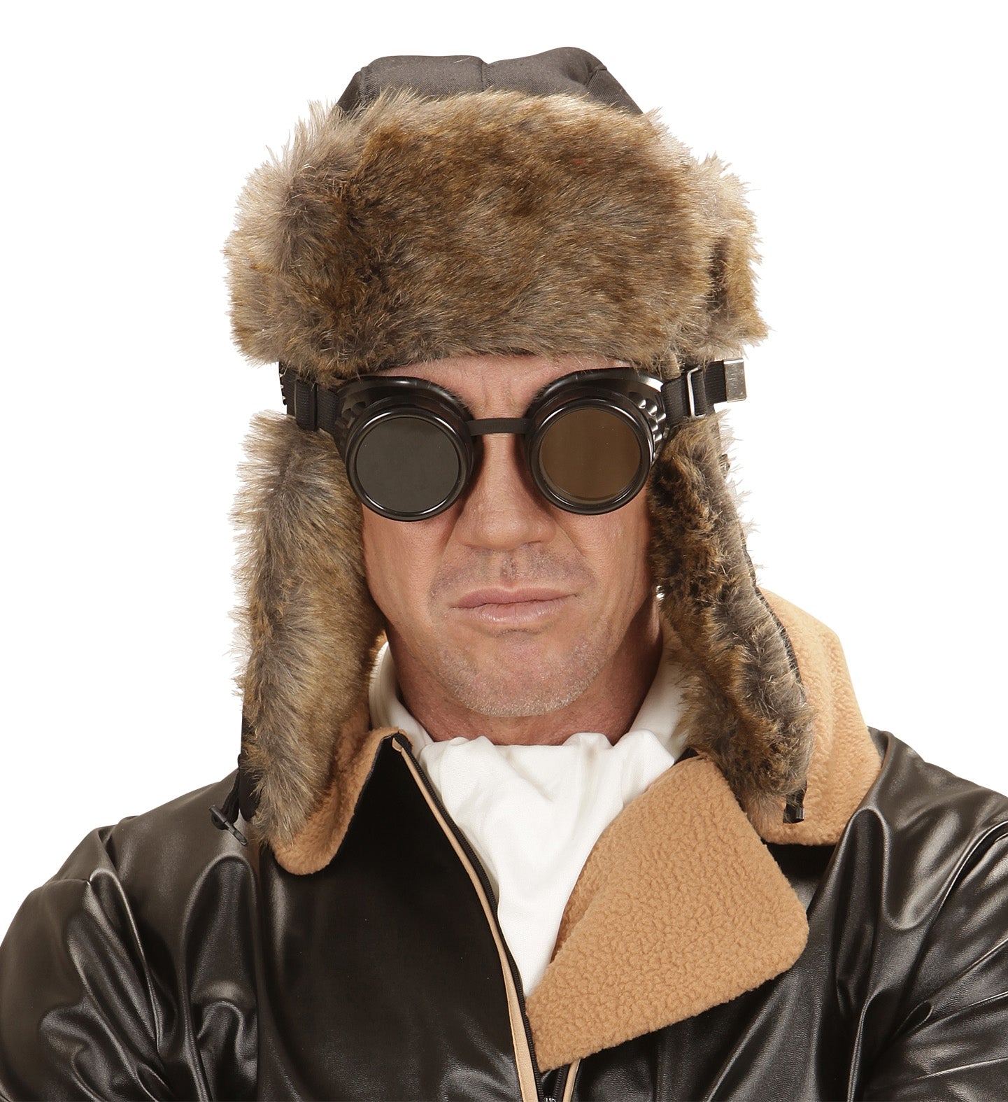 Chapeau aviateur adulte avec fausse fourrure