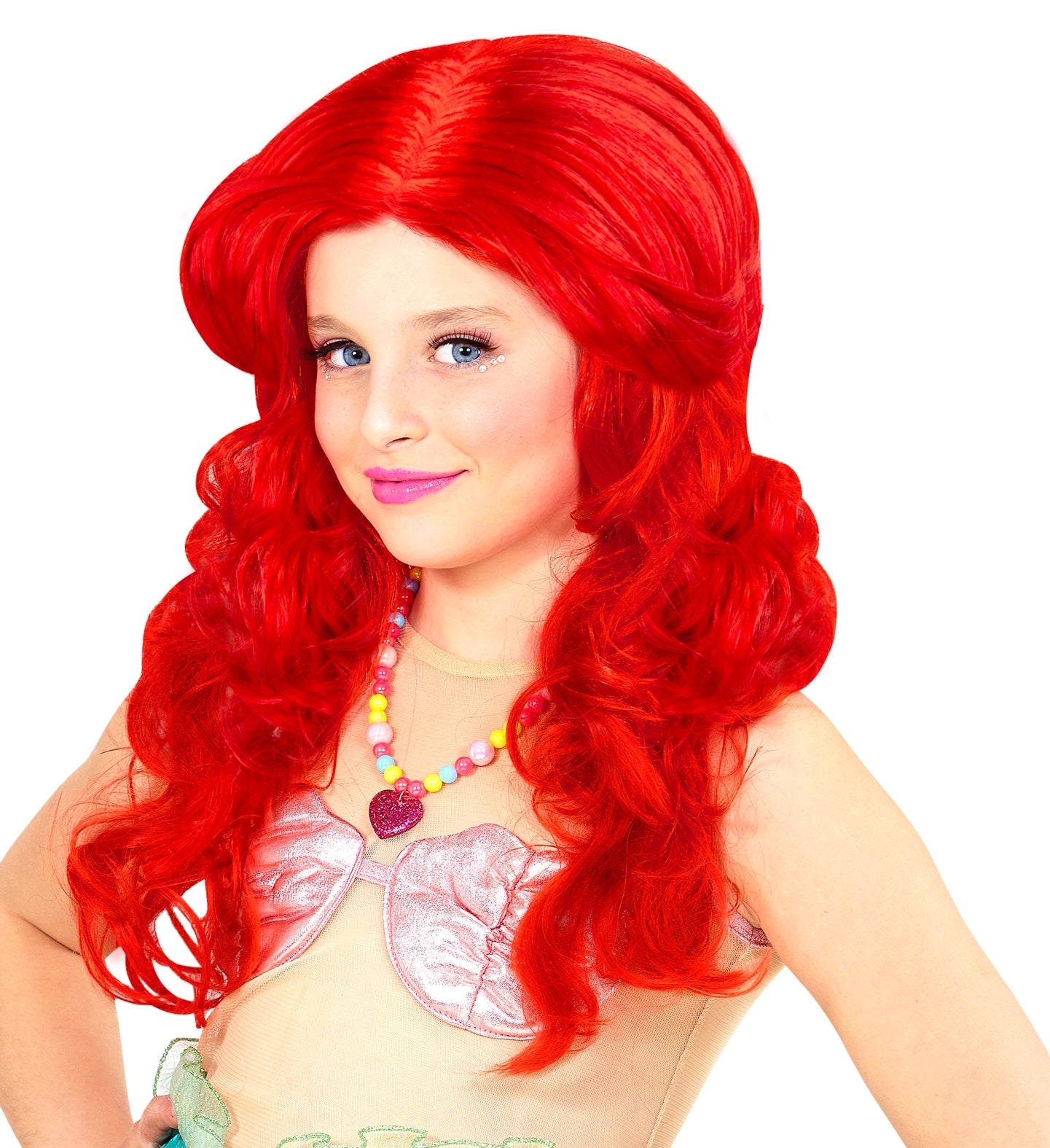 Perruque sirène rouge enfant