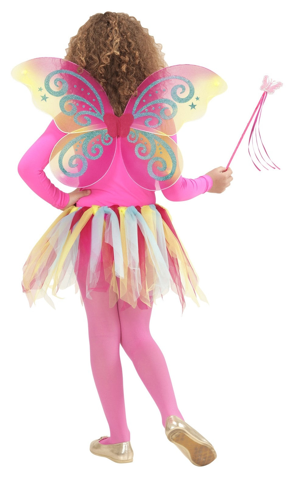 Ailes de fée rose pailletée pour fille