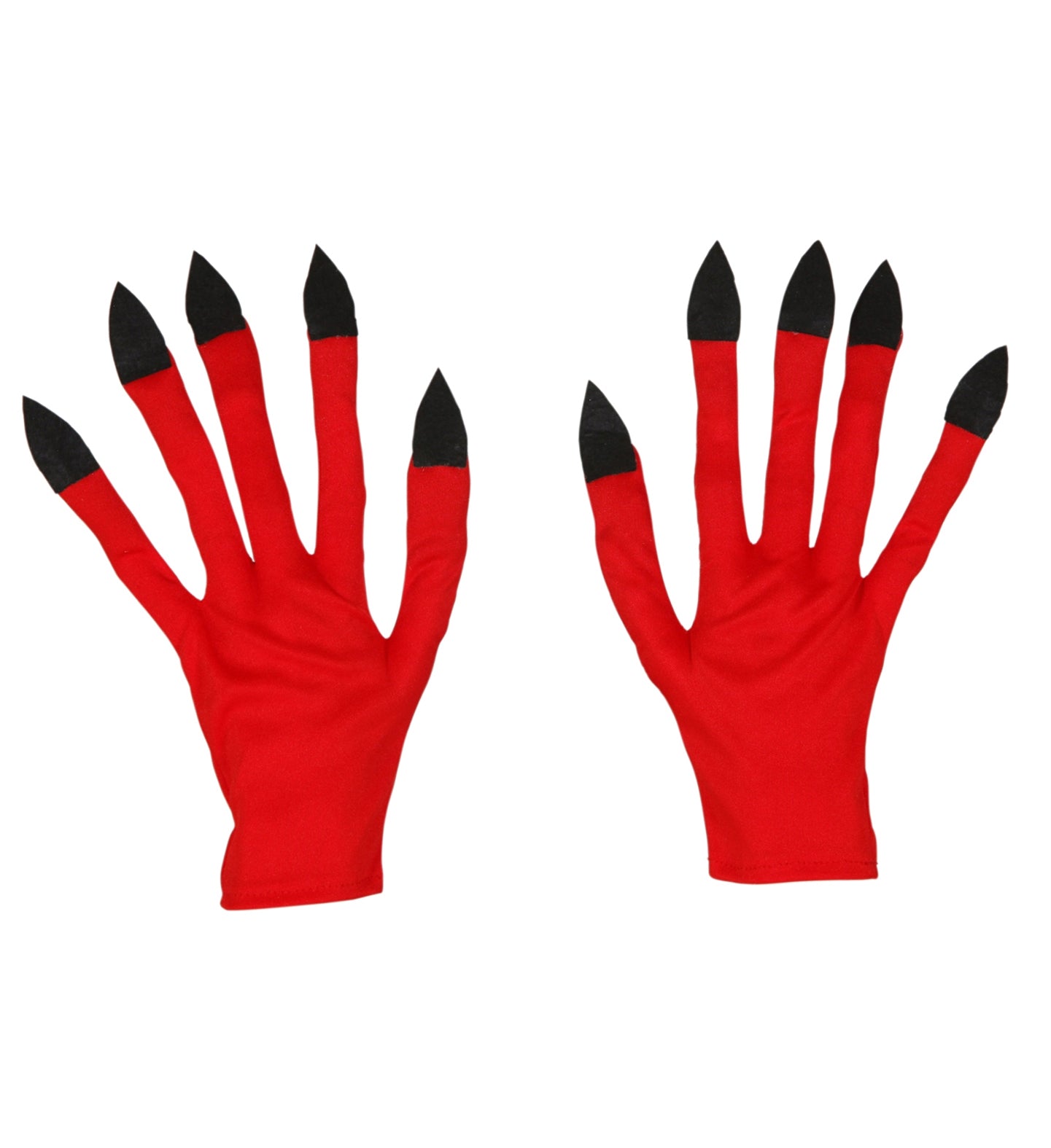 Gants rouges de diable avec ongles noirs - adulte