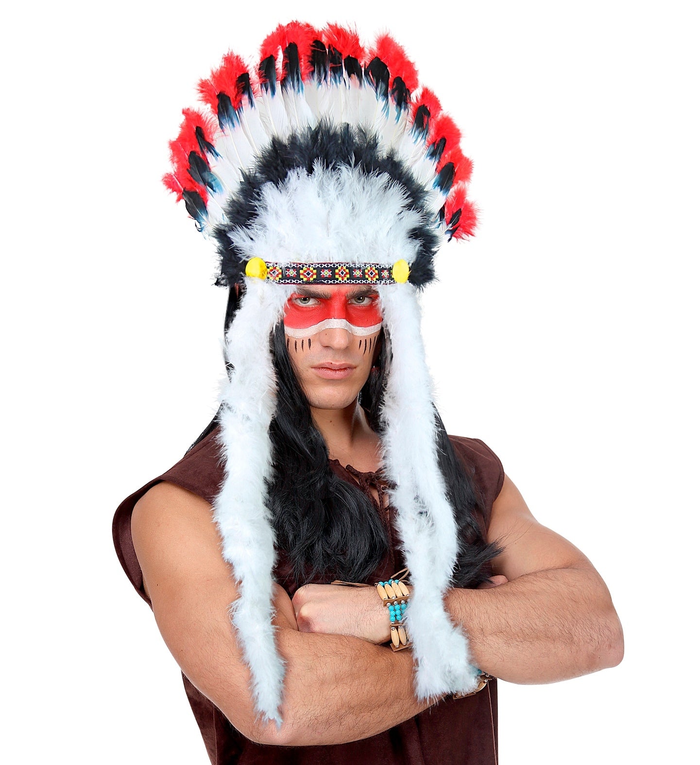 Coiffe plumes, chef indien
