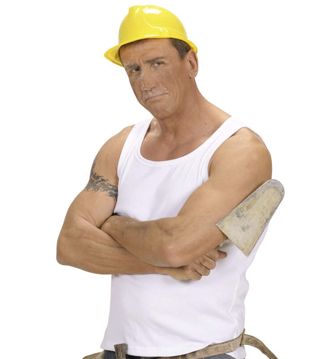 Casque de chantier jaune adulte en pvc