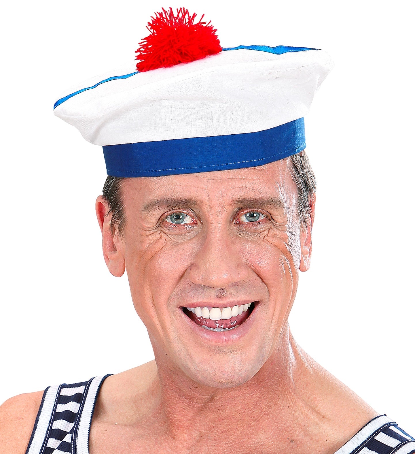 Béret marin avec pompon rouge - adulte