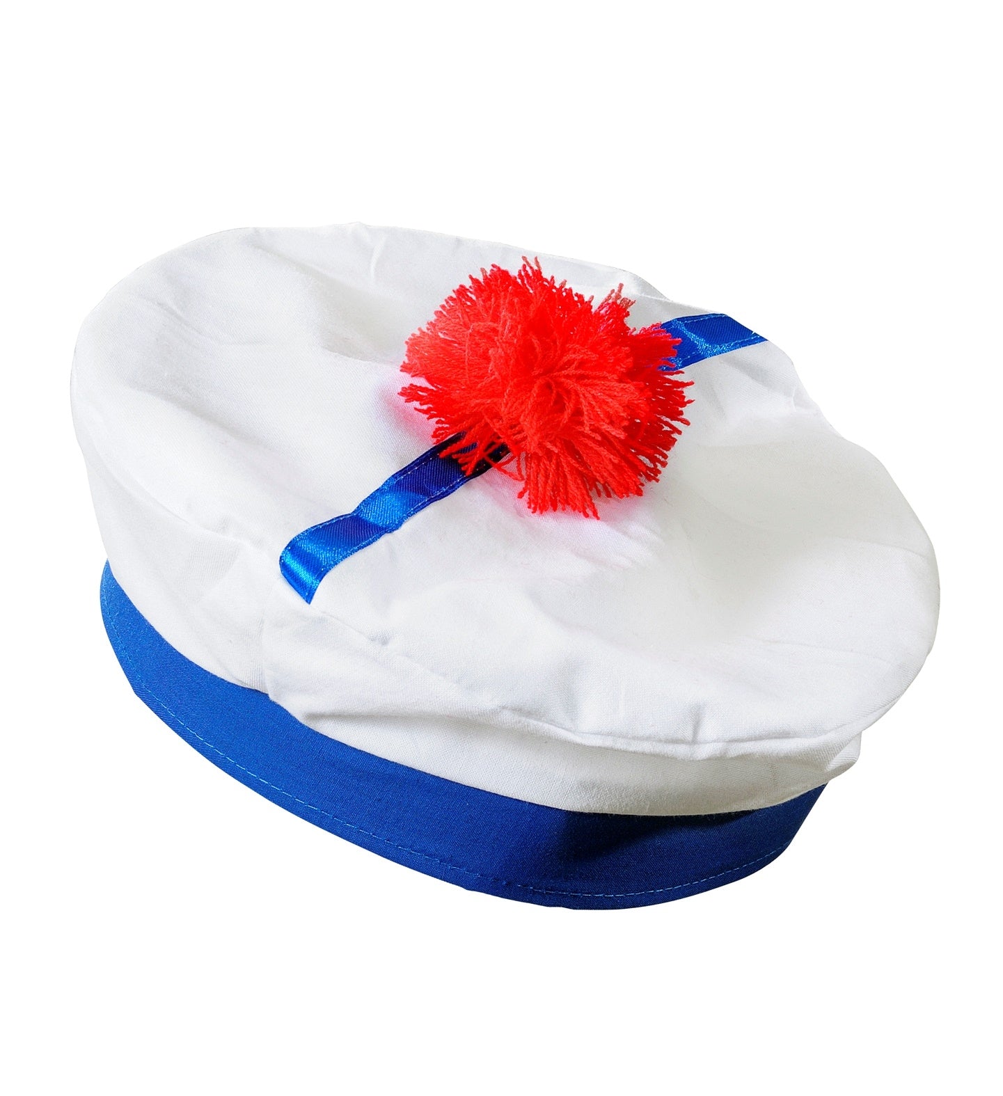Béret marin avec pompon rouge - adulte