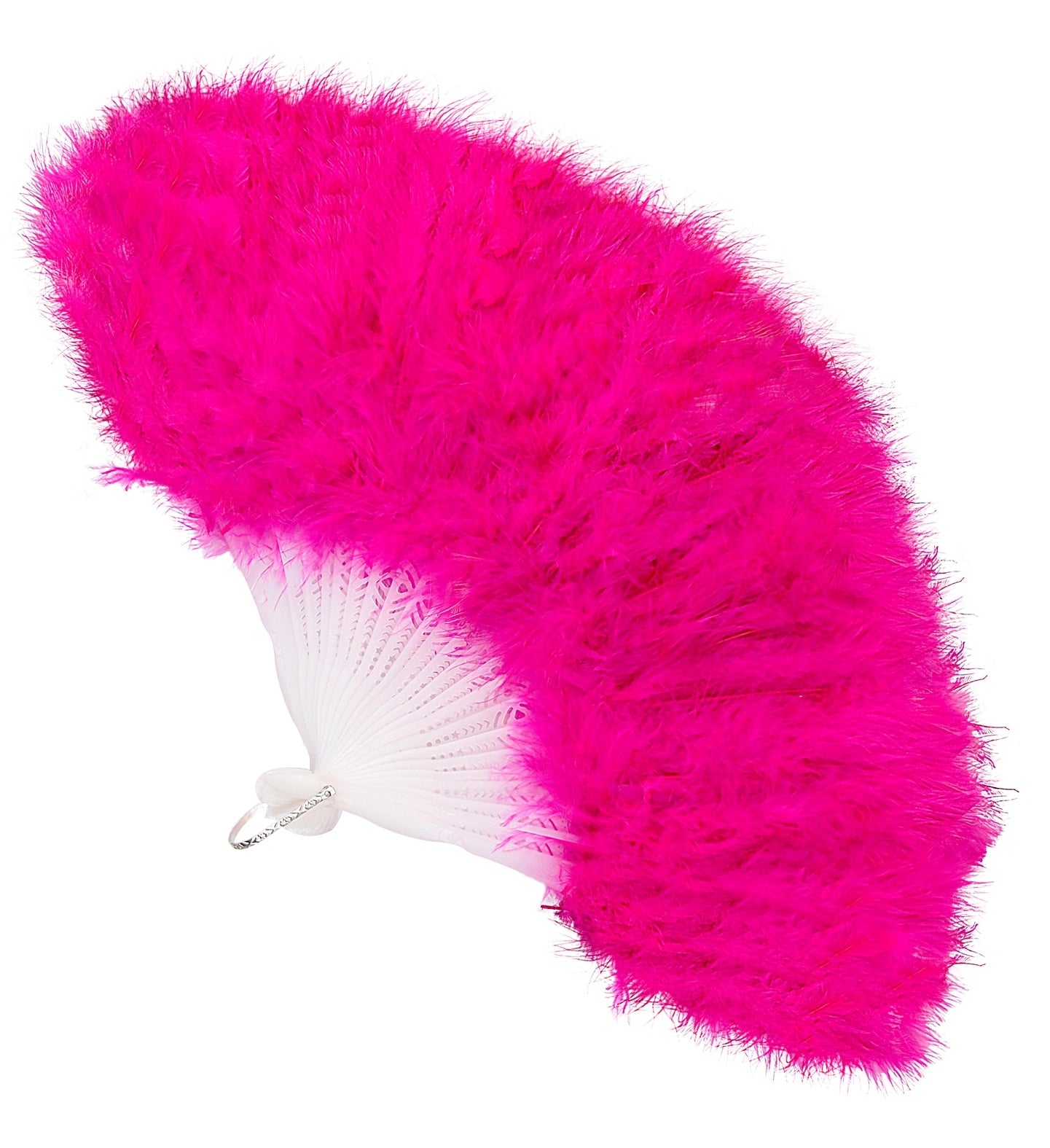 Eventail à plumes rose vif