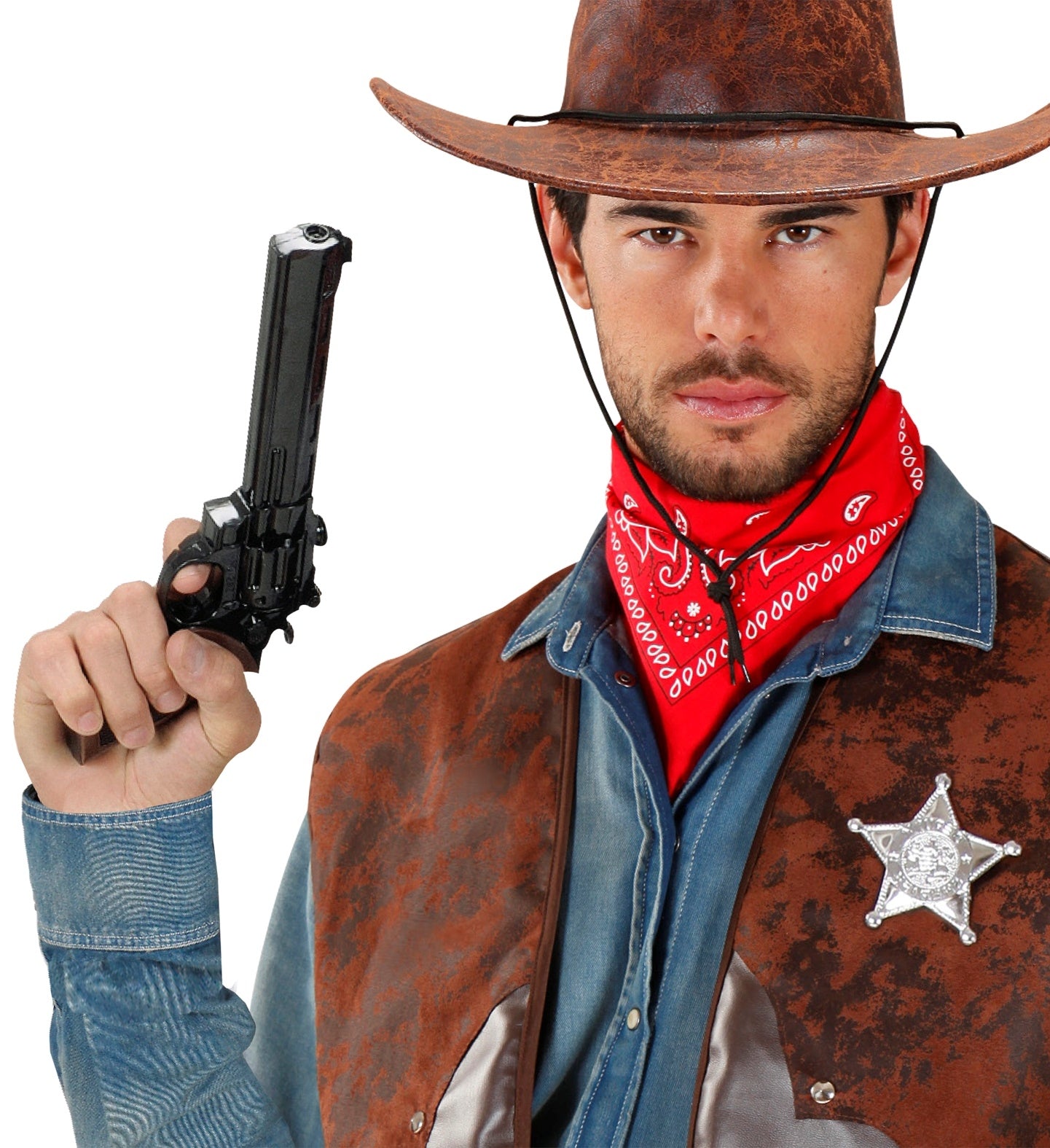 Pistolet à eau cowboy de 30 cm : jeu d'eau amusant et rafraîchissant