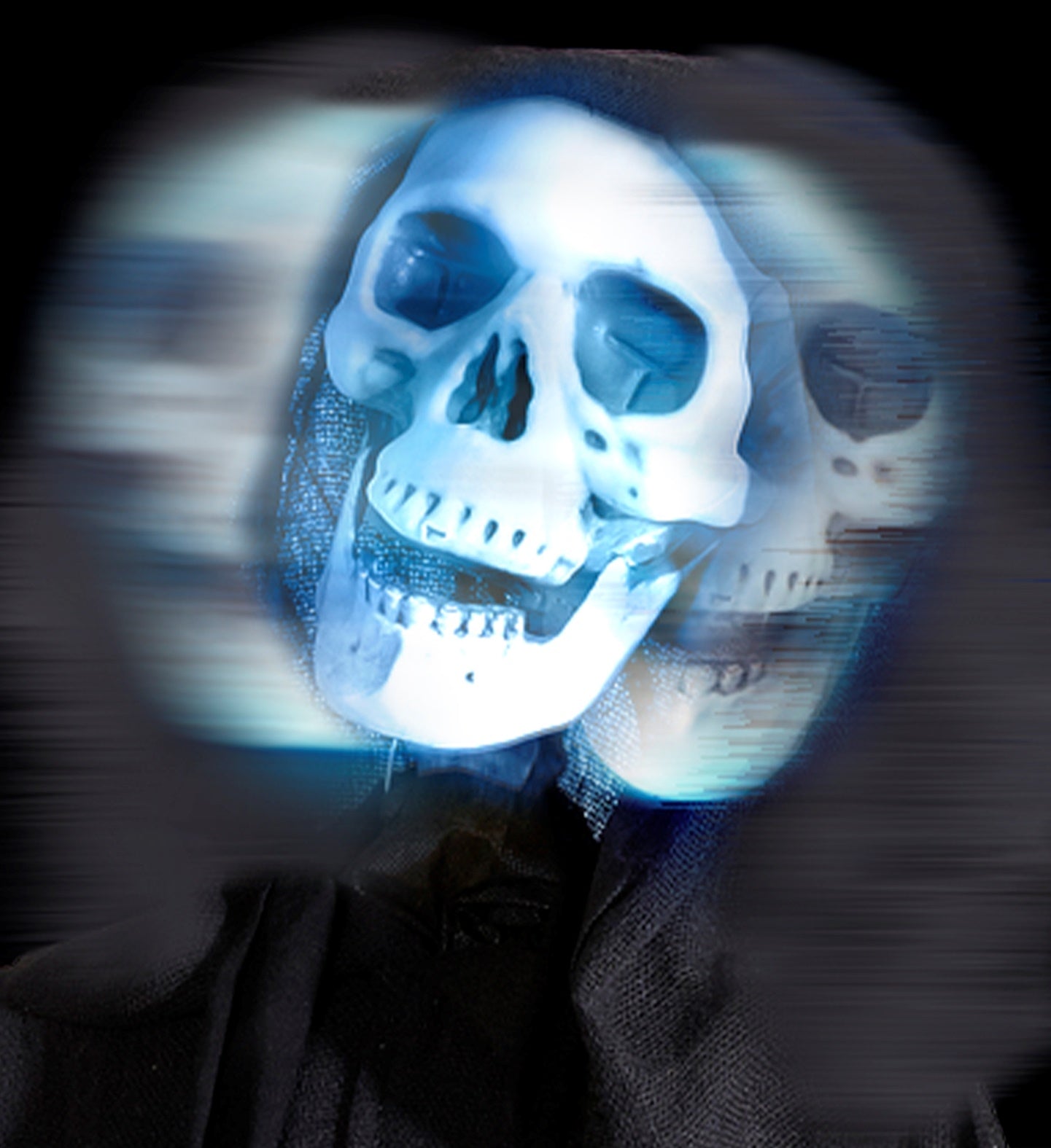 Faucheuse animée avec tête tournante, sonore et lumineuse pour Halloween