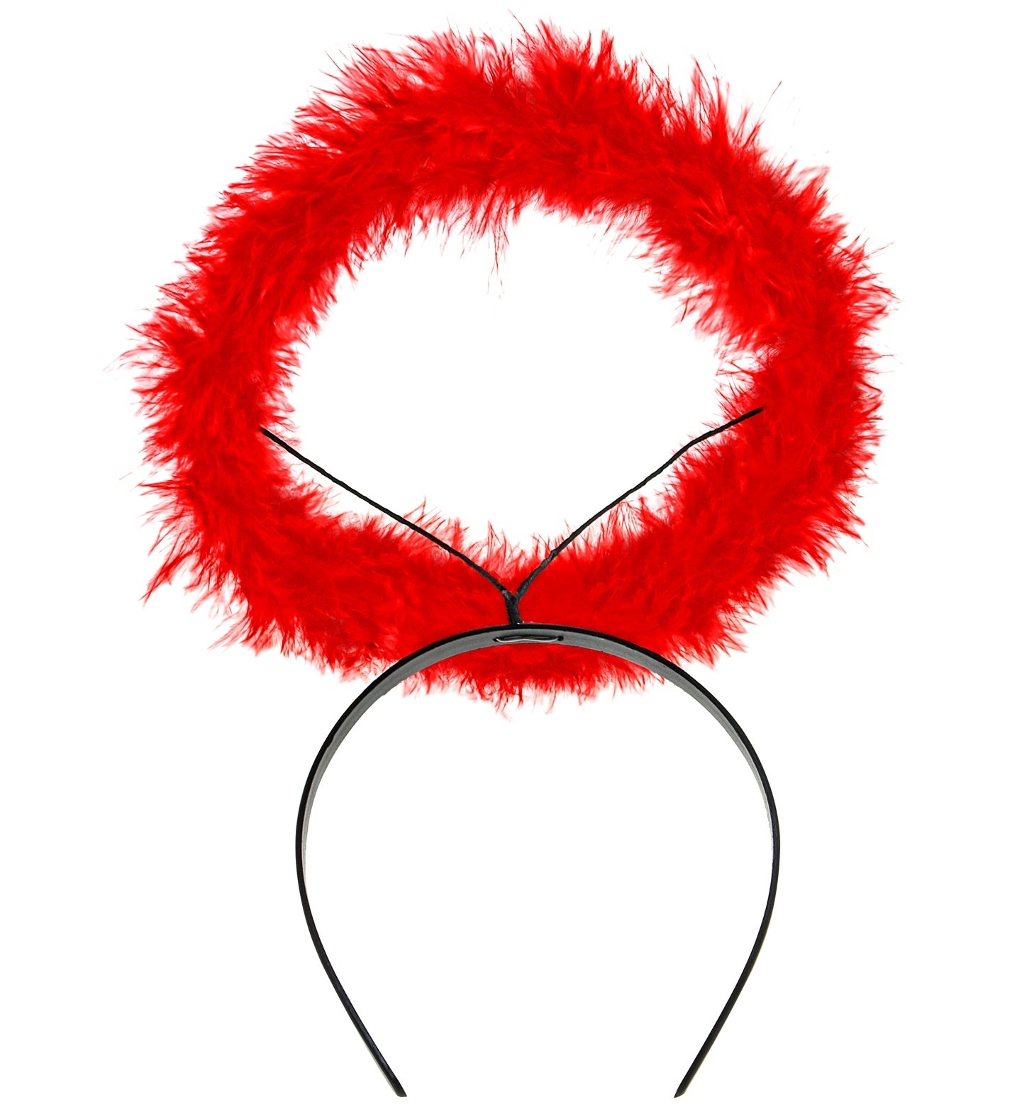 Auréole d'ange rouge en marabout - Accessoire céleste pour un déguisement angélique