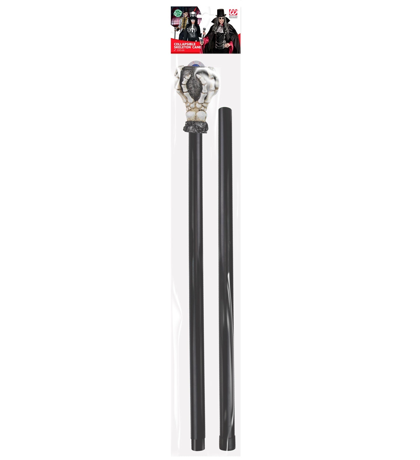 Canne Squelette démontable avec Œil Flottant - Accessoire original pour Halloween