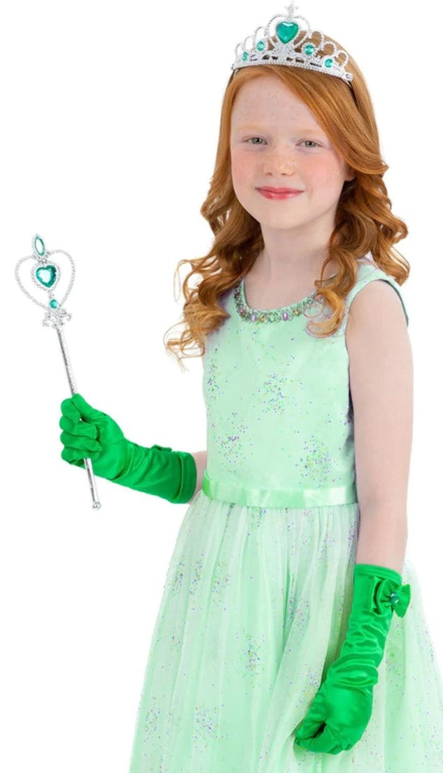 Kit Princesse - Baguette, Diadème et Gants Verts
