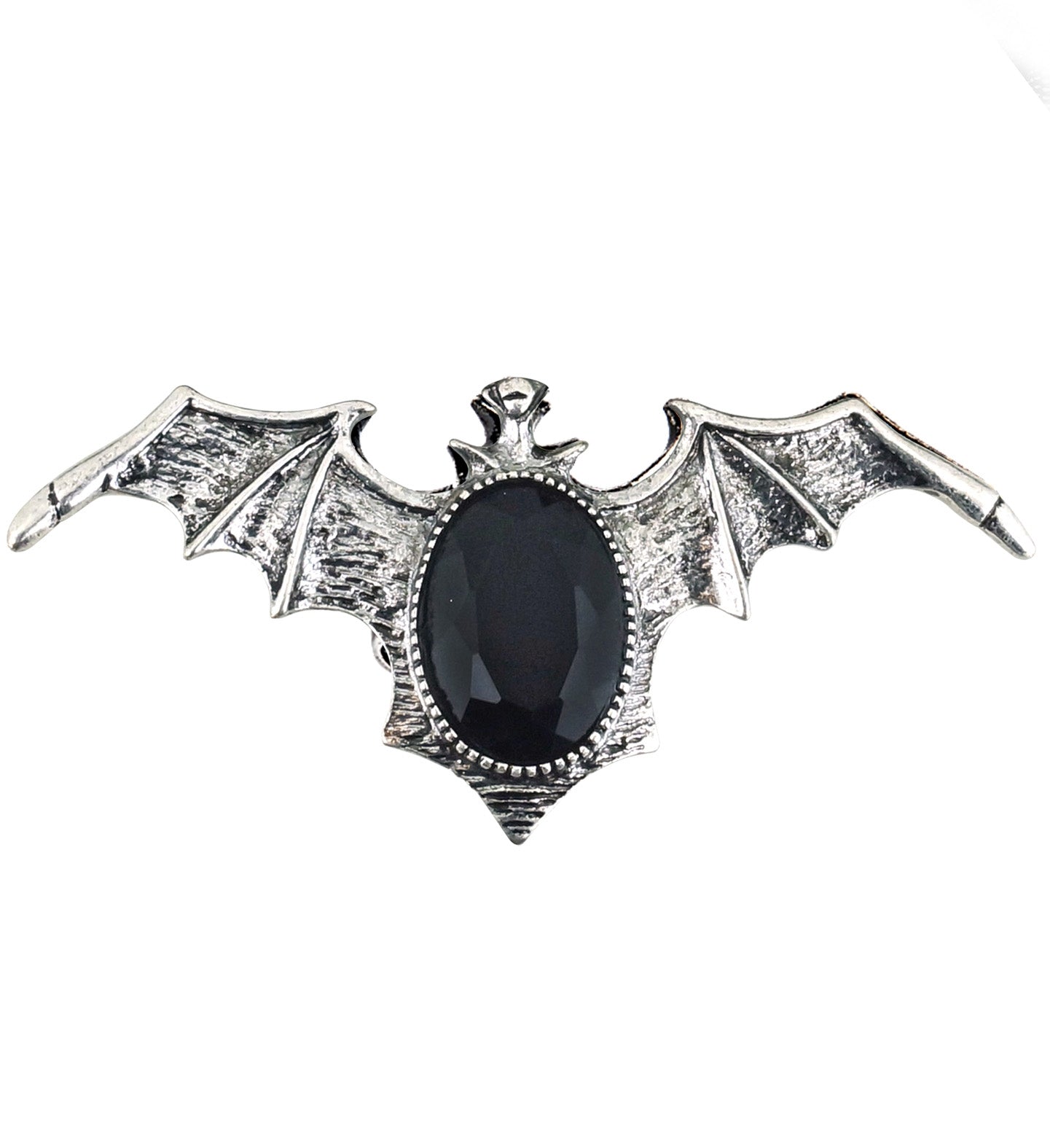 Bague Gothique Chauve-Souris avec Pierre Noire : Mystère Élégant