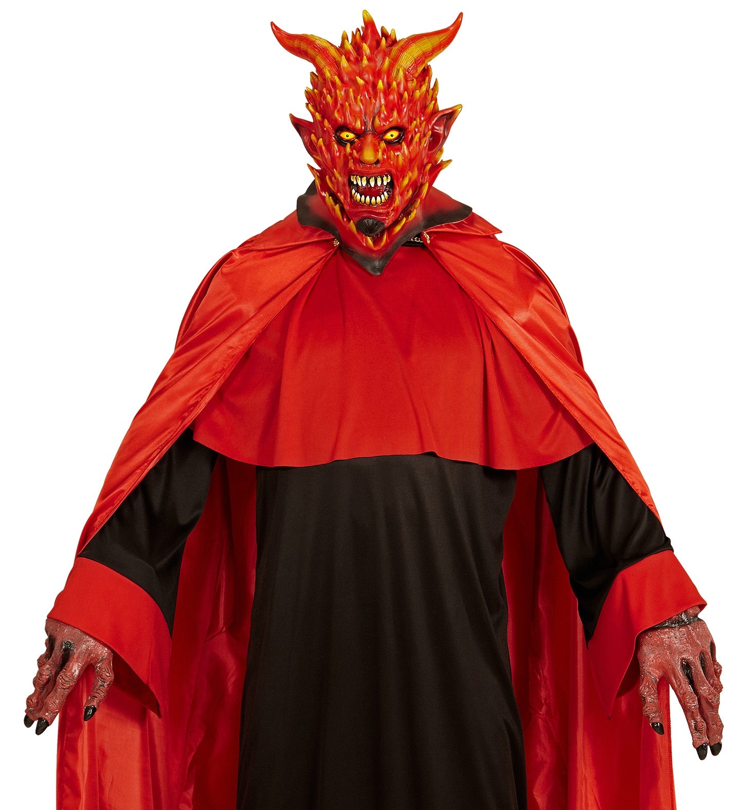 Masque Intégral en Latex de Démon en Flammes