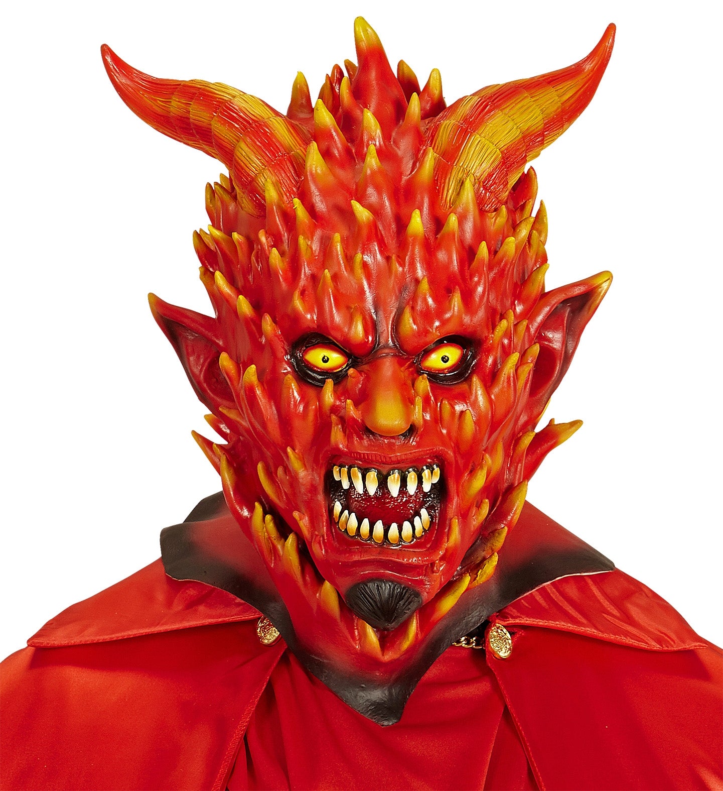 Masque Intégral en Latex de Démon en Flammes