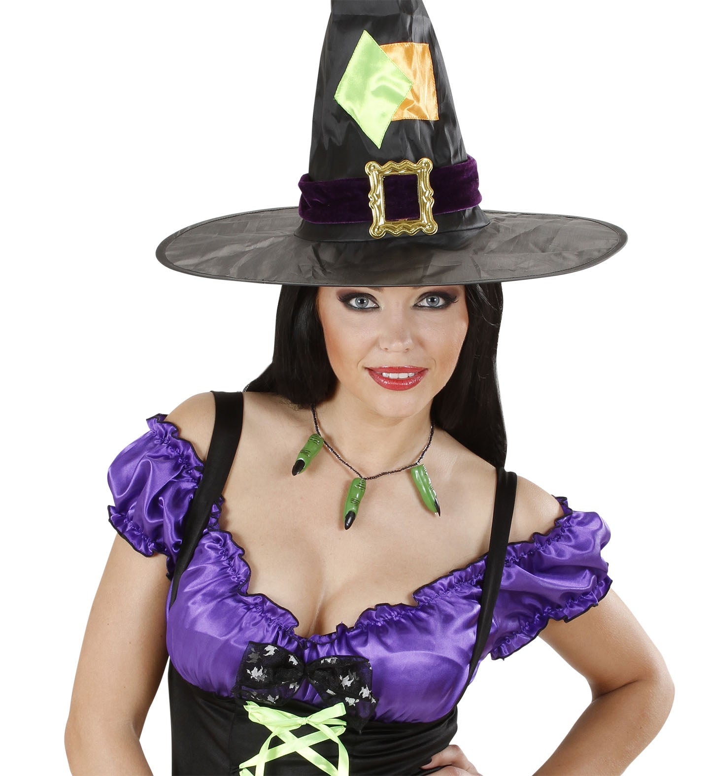 Collier Doigts de Sorcière Verts : L'Accessoire Rigolo pour Halloween