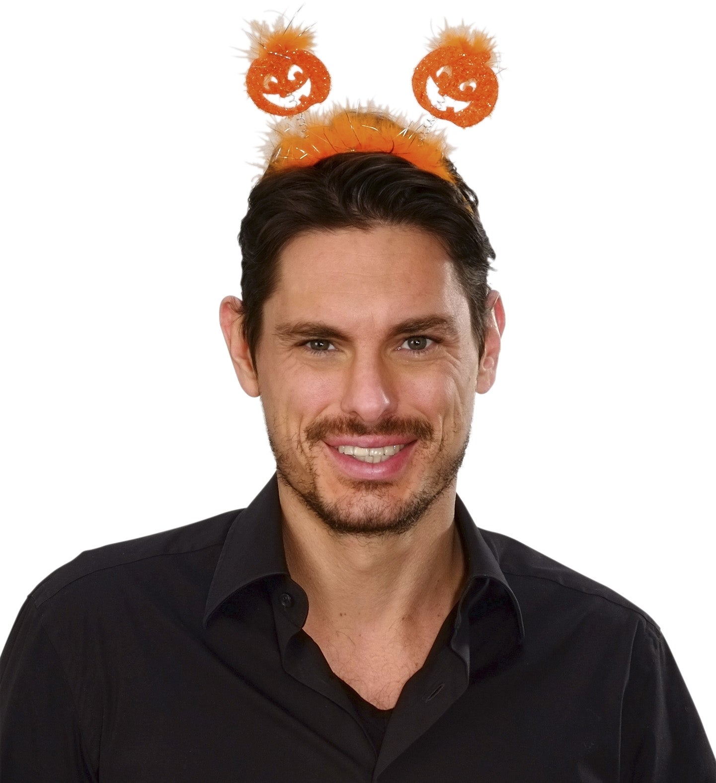 Serre-tête Halloween avec Citrouille Pailletée et Marabout