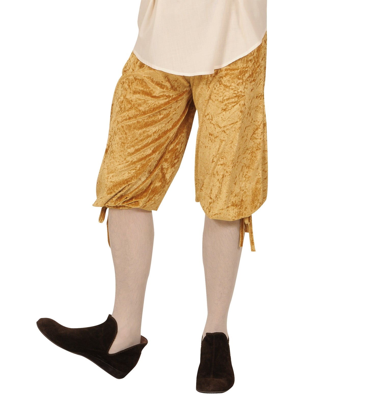 Pantalon Court Style Médiéval en Velours Beige pour Homme