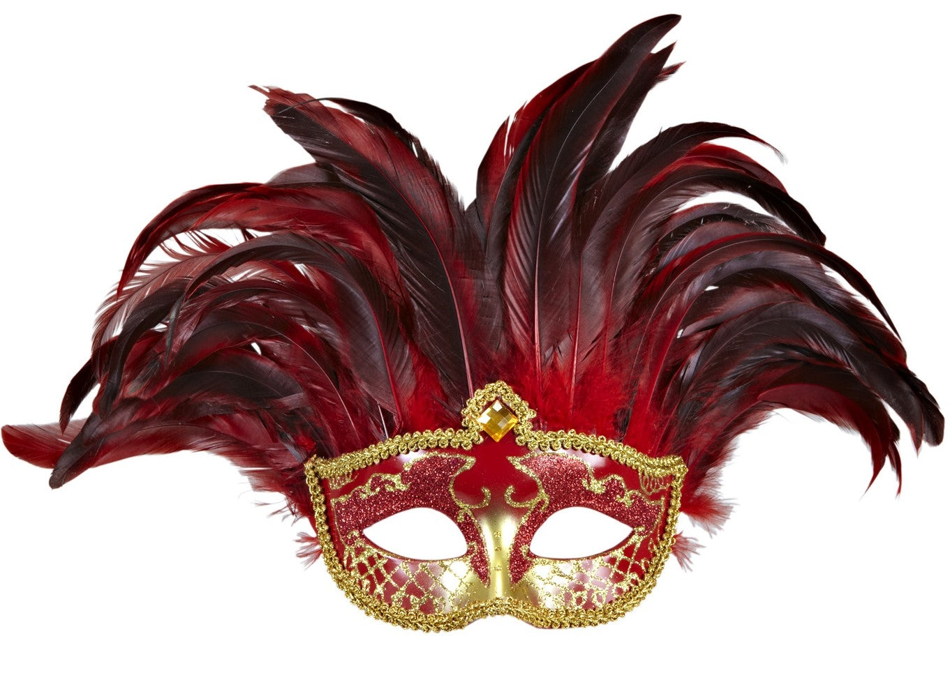 Masque Loup INCAS COLOMBINE : élégance avec plumes et paillettes