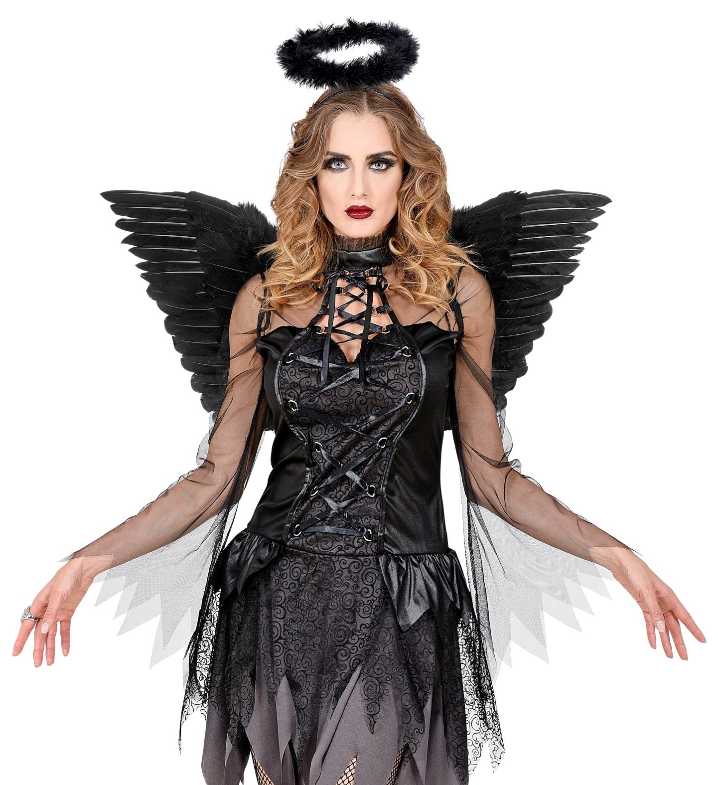 Ailes noires en plumes 78 x 36 cm : Élégance et Mystère pour Vos Fêtes