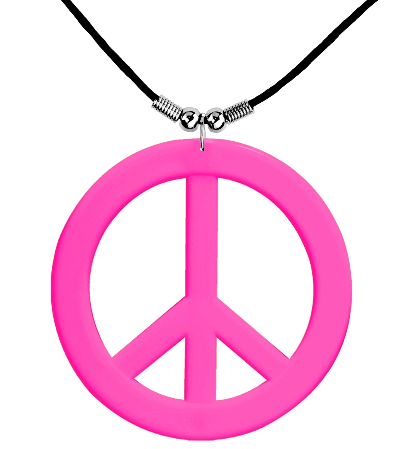 Collier Hippie Rose Néon - Symbole Peace and Love en Lumière