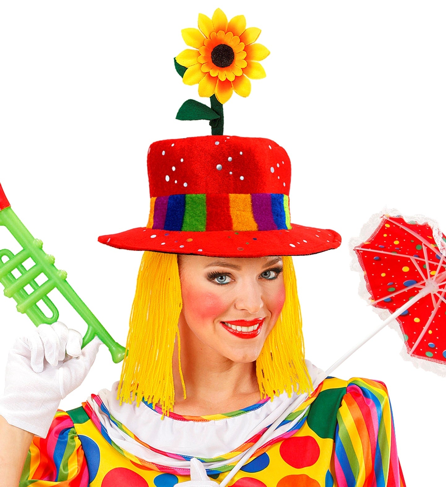 Chapeau de clown rouge en velours : Éclat et Originalité pour Votre Costume