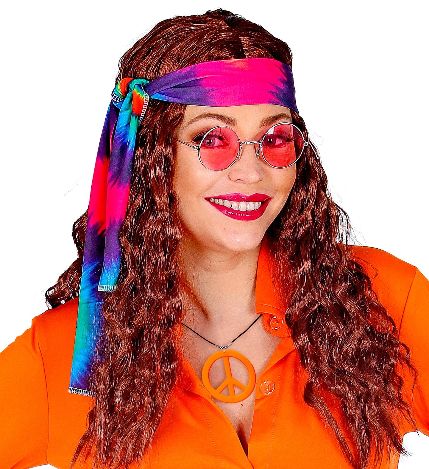 Collier Hippie Couleurs Orange Néon : Symbole de Paix et d'Amour
