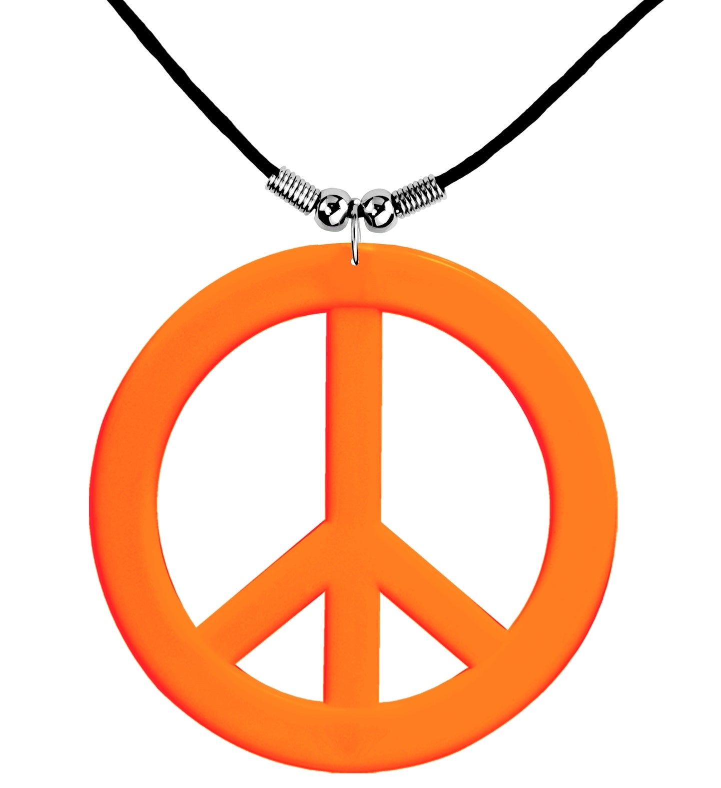 Collier Hippie Couleurs Orange Néon : Symbole de Paix et d'Amour