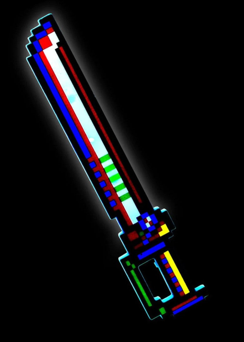 Épée Pixel LED Colorée - L'Accessoire Rétro Indispensable