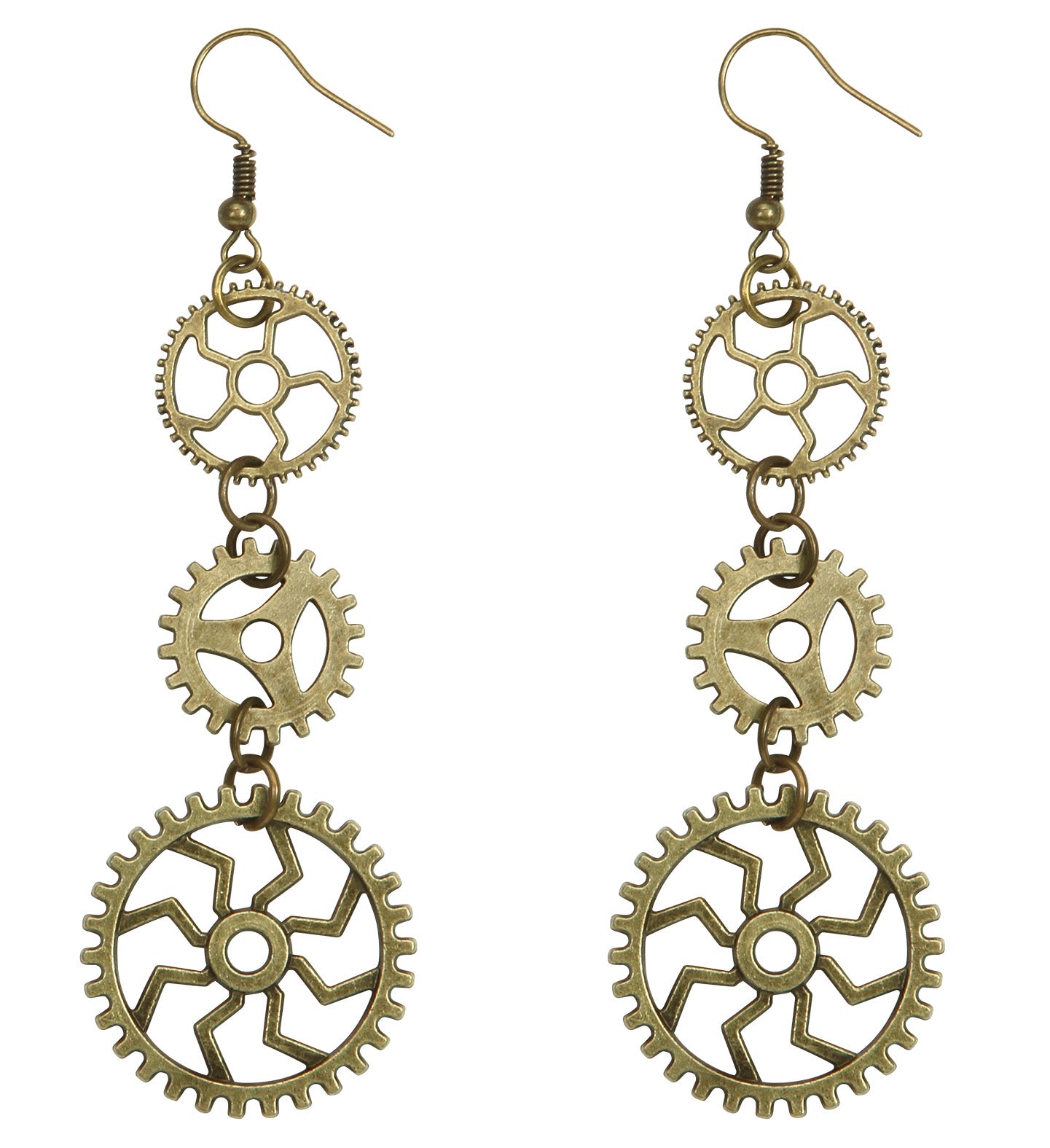 Boucles d'Oreilles Steampunk en Zinc avec engrenage