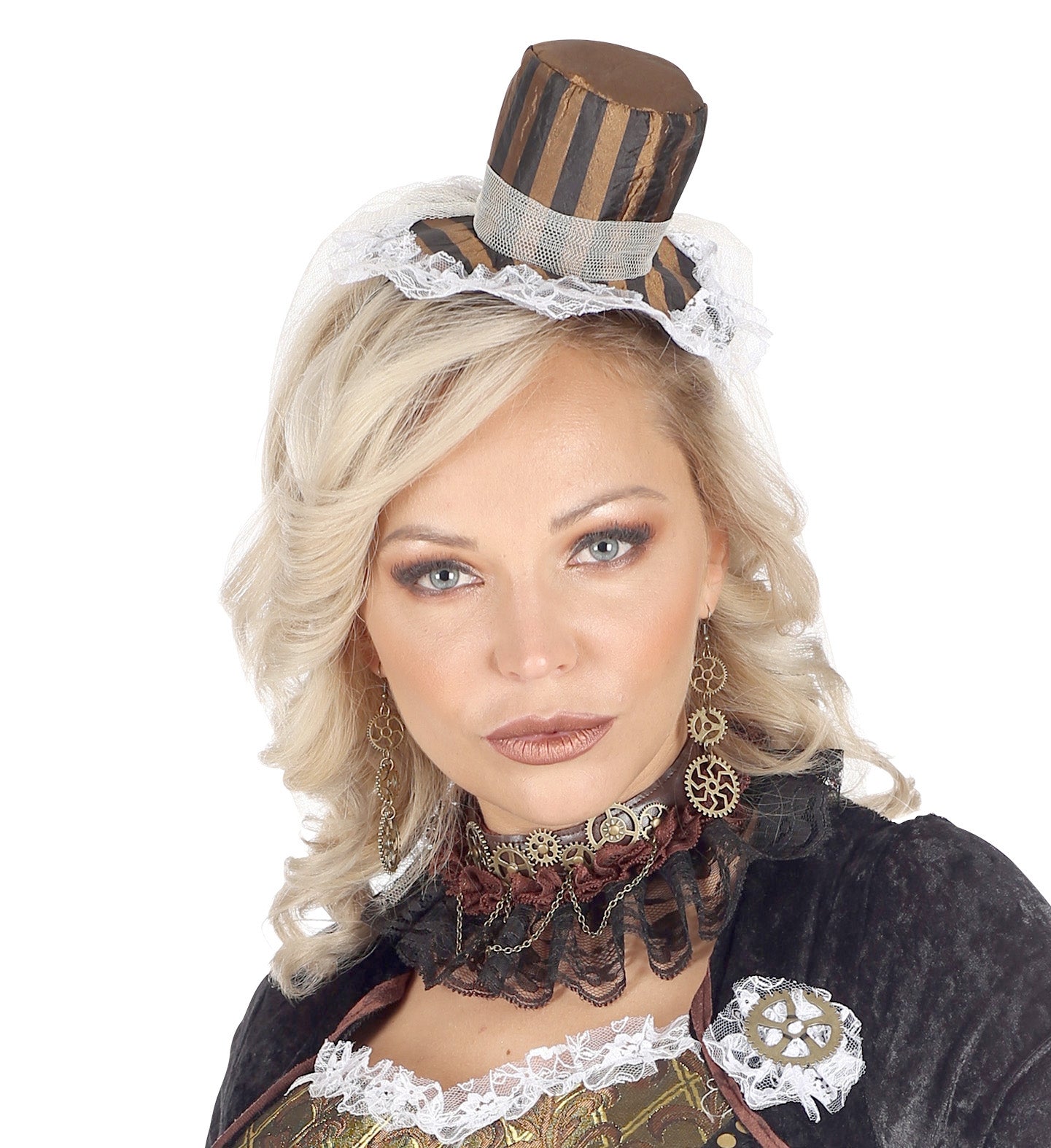 Boucles d'Oreilles Steampunk en Zinc avec engrenage
