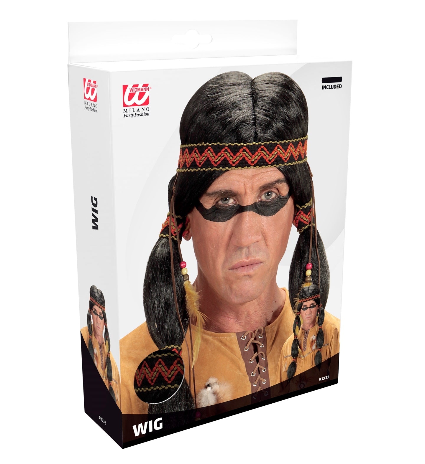 Perruque d'indien avec longues nattes et bandeau