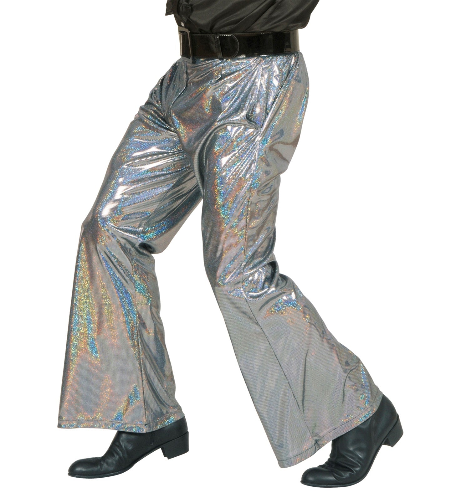 Pantalon homme argenté holographique style disco