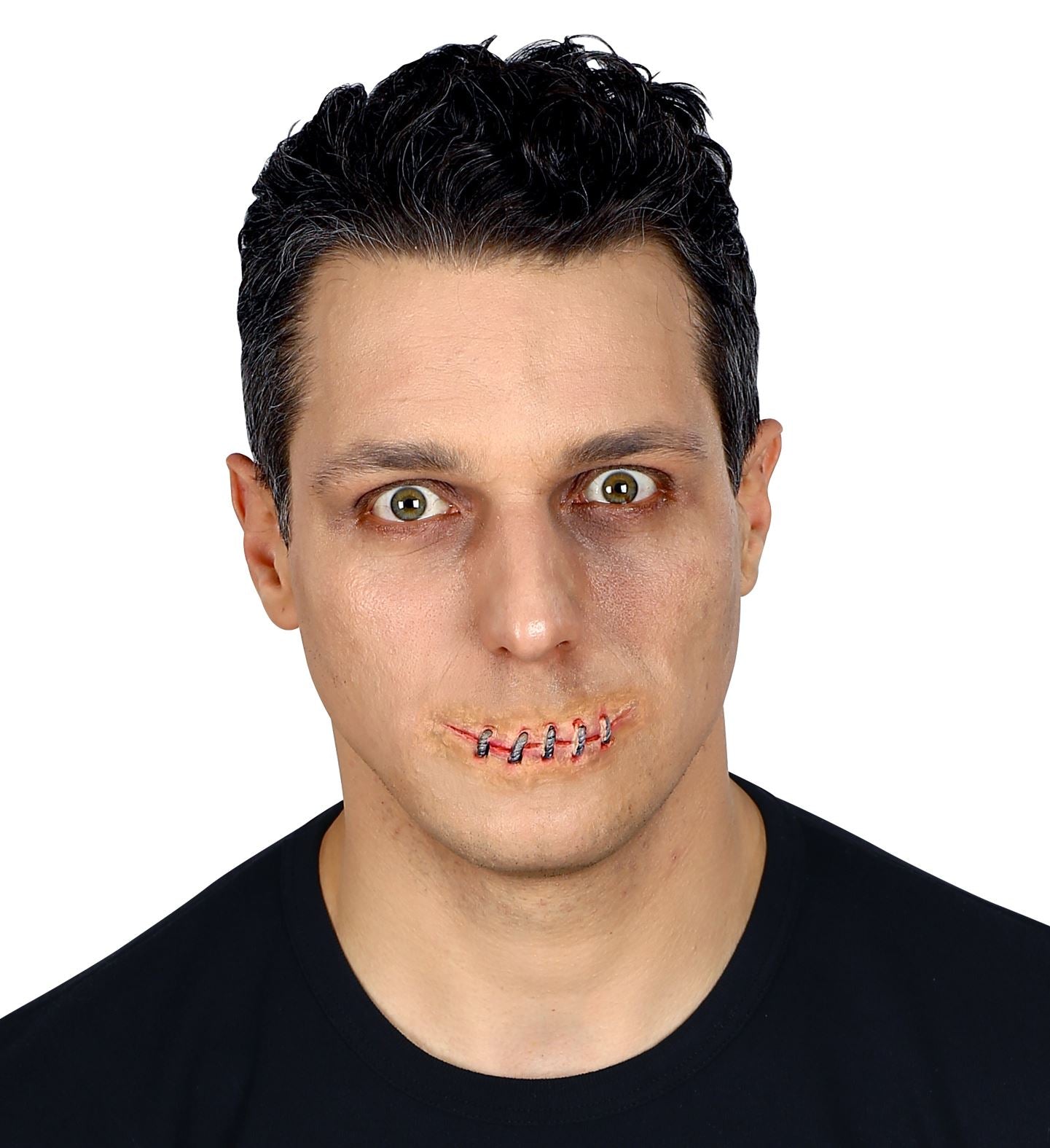 Prothèse latex, bouche cousue avec agrafe - Maquillage halloween