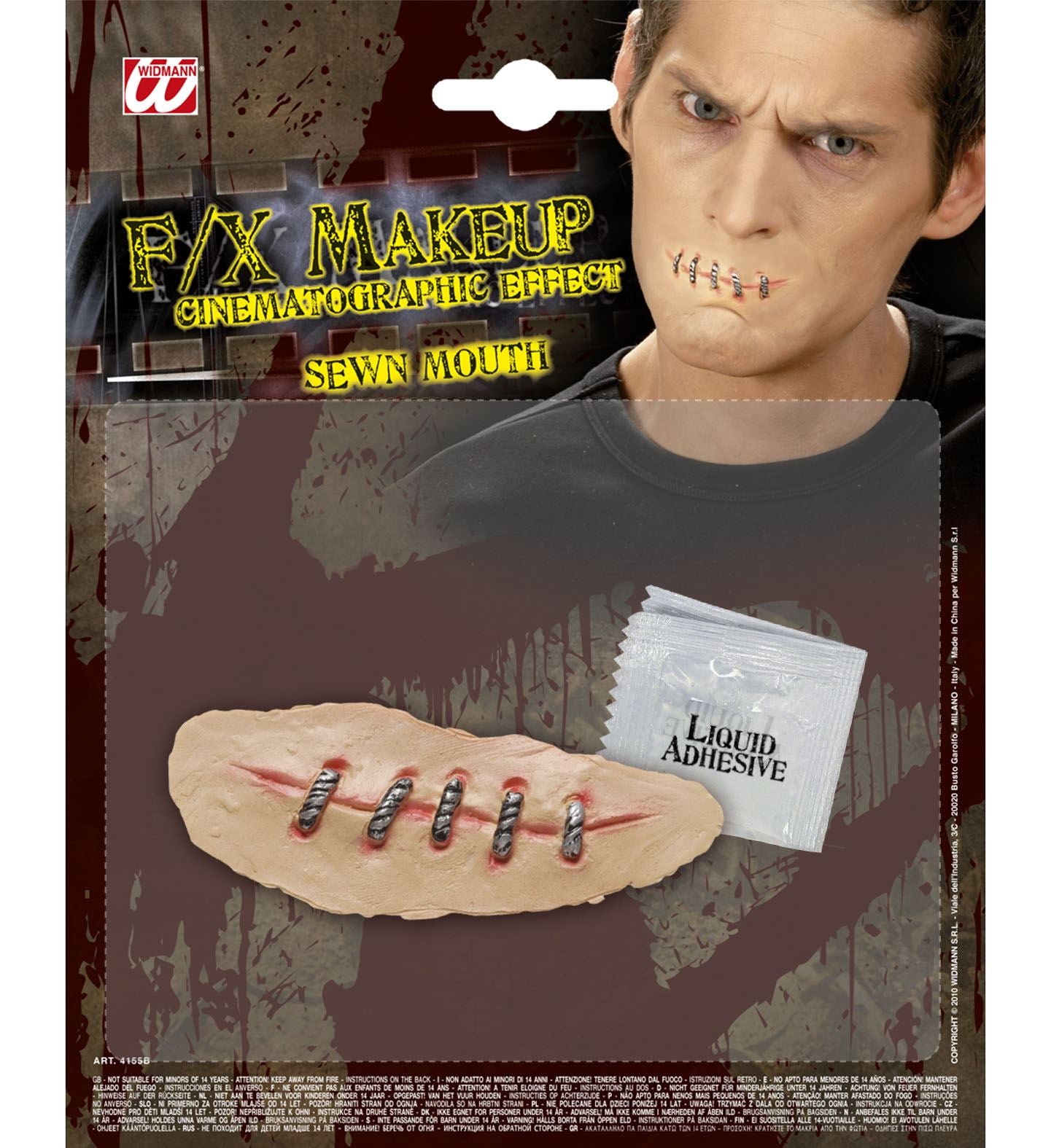 Prothèse latex, bouche cousue avec agrafe - Maquillage halloween