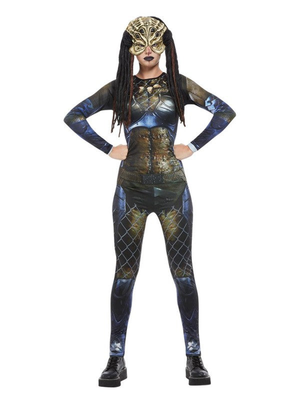 Déguisement d'Alien Prédateur, Femme Multi (Justaucorps et masque en latex)