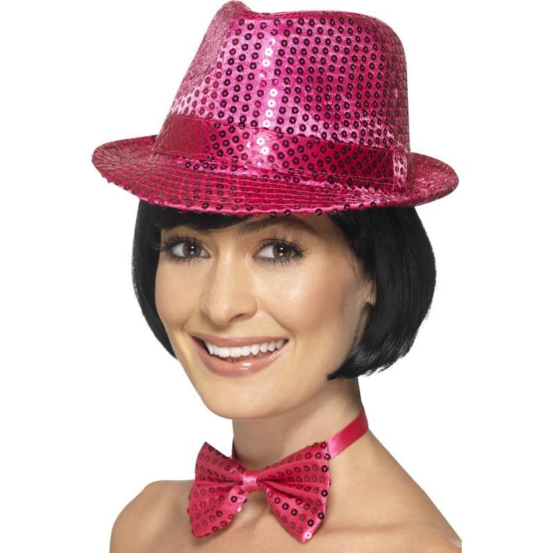Chapeau borsalino sequins rose