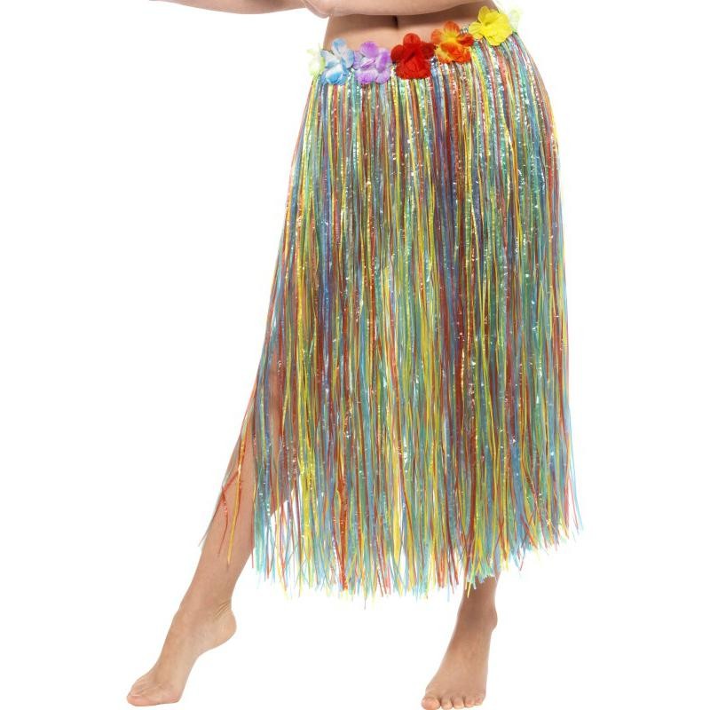 Jupe hawaïenne hula multicolore avec fleurs