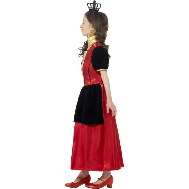 Déguisement Reine de coeur fille (robe, couronne feutre 3D)