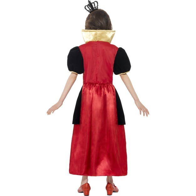 Déguisement Reine de coeur fille (robe, couronne feutre 3D)