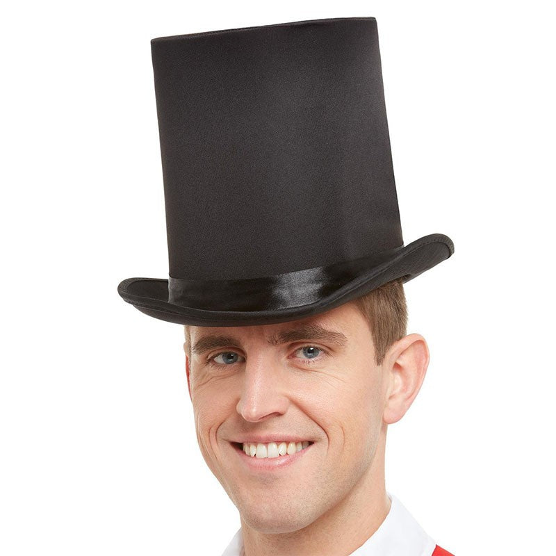 chapeau haut-de-forme de luxe noir avec bord intérieur élastique
