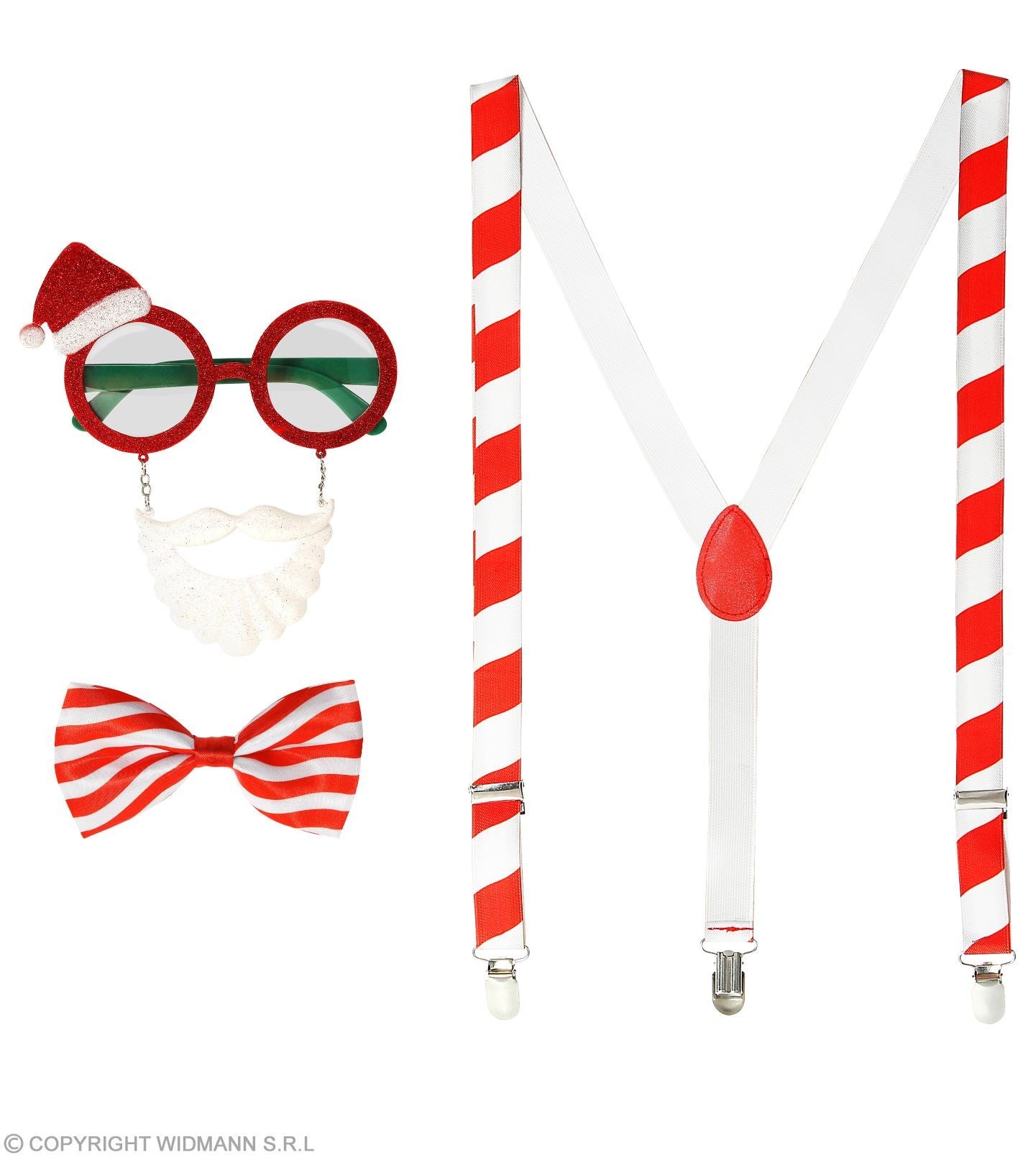 Set PÈRE NOËL (lunettes, bretelles, noeud papillon)