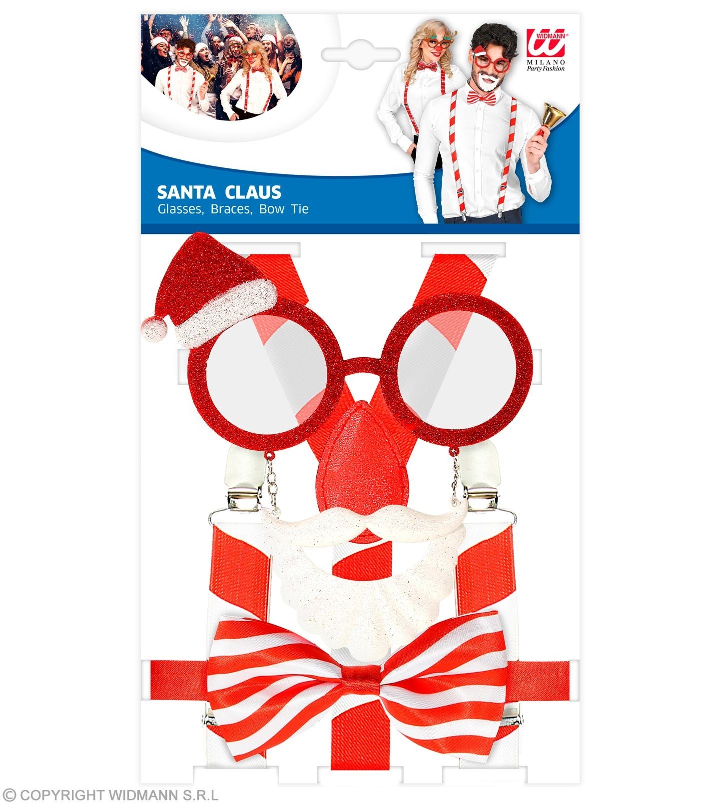 Set PÈRE NOËL (lunettes, bretelles, noeud papillon)