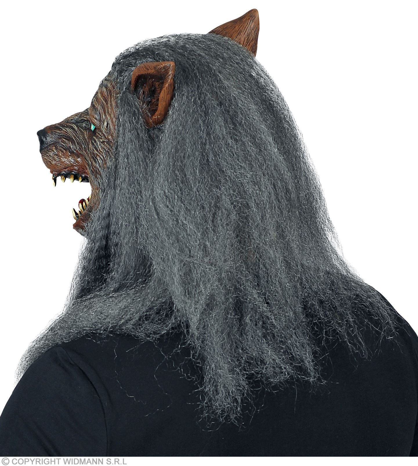Masque intégral latex avec fourrure de Loup-garou pour adulte