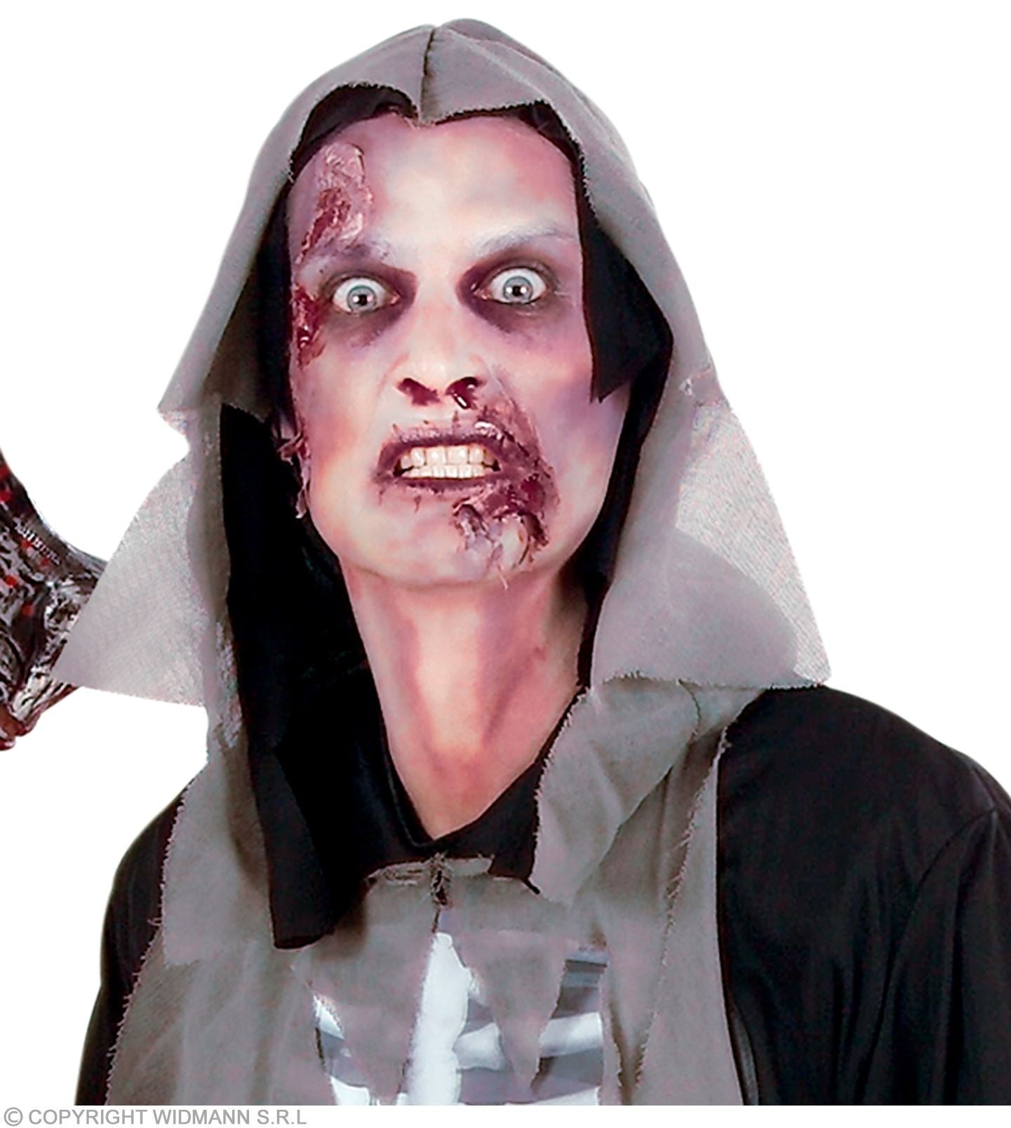 Kit Maquillage Zombie (latex, sang, crayons gris et noir, Fards, applicateurs)