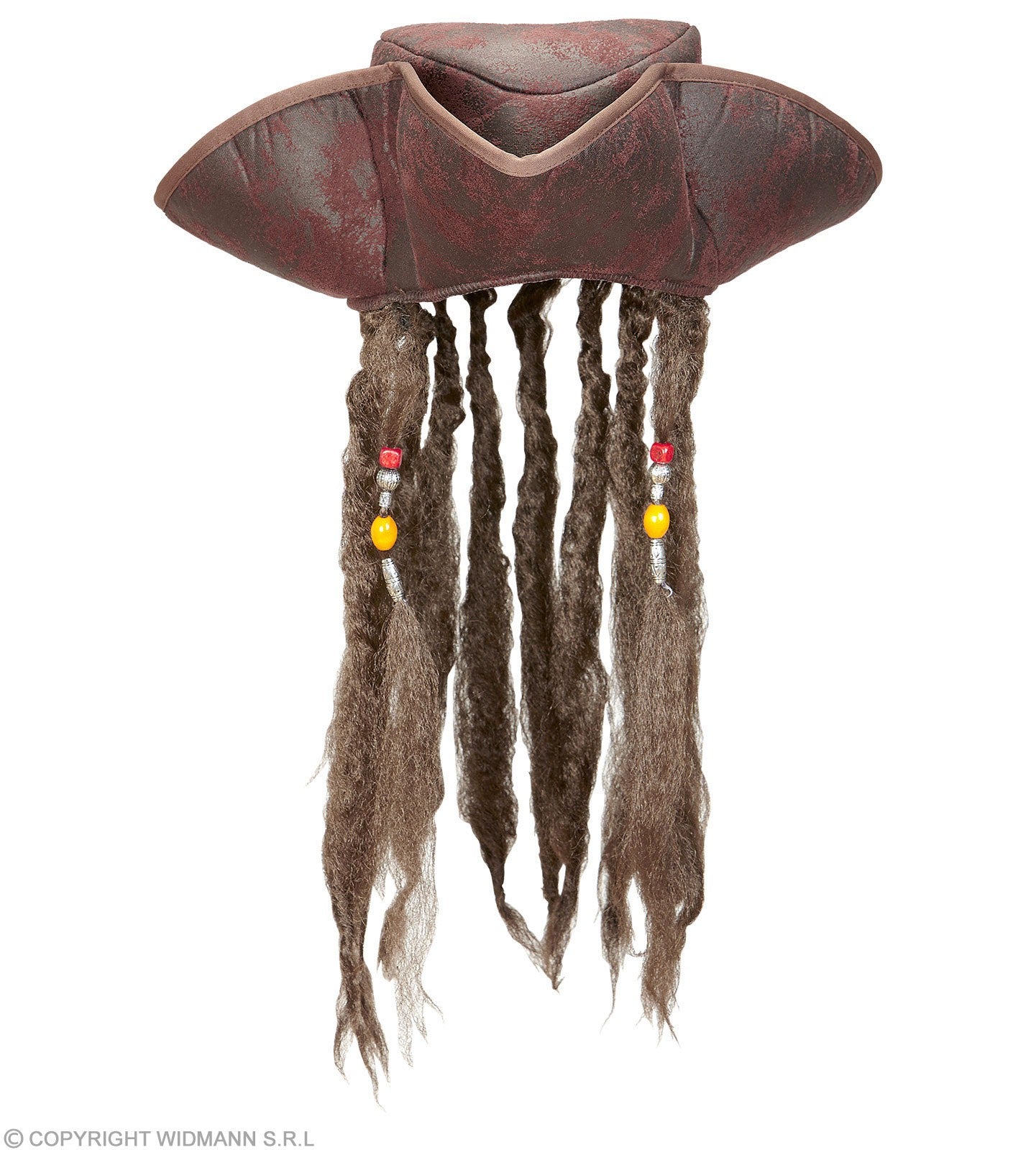Tricorne Pirate Simili Cuir Avec Cheveux
