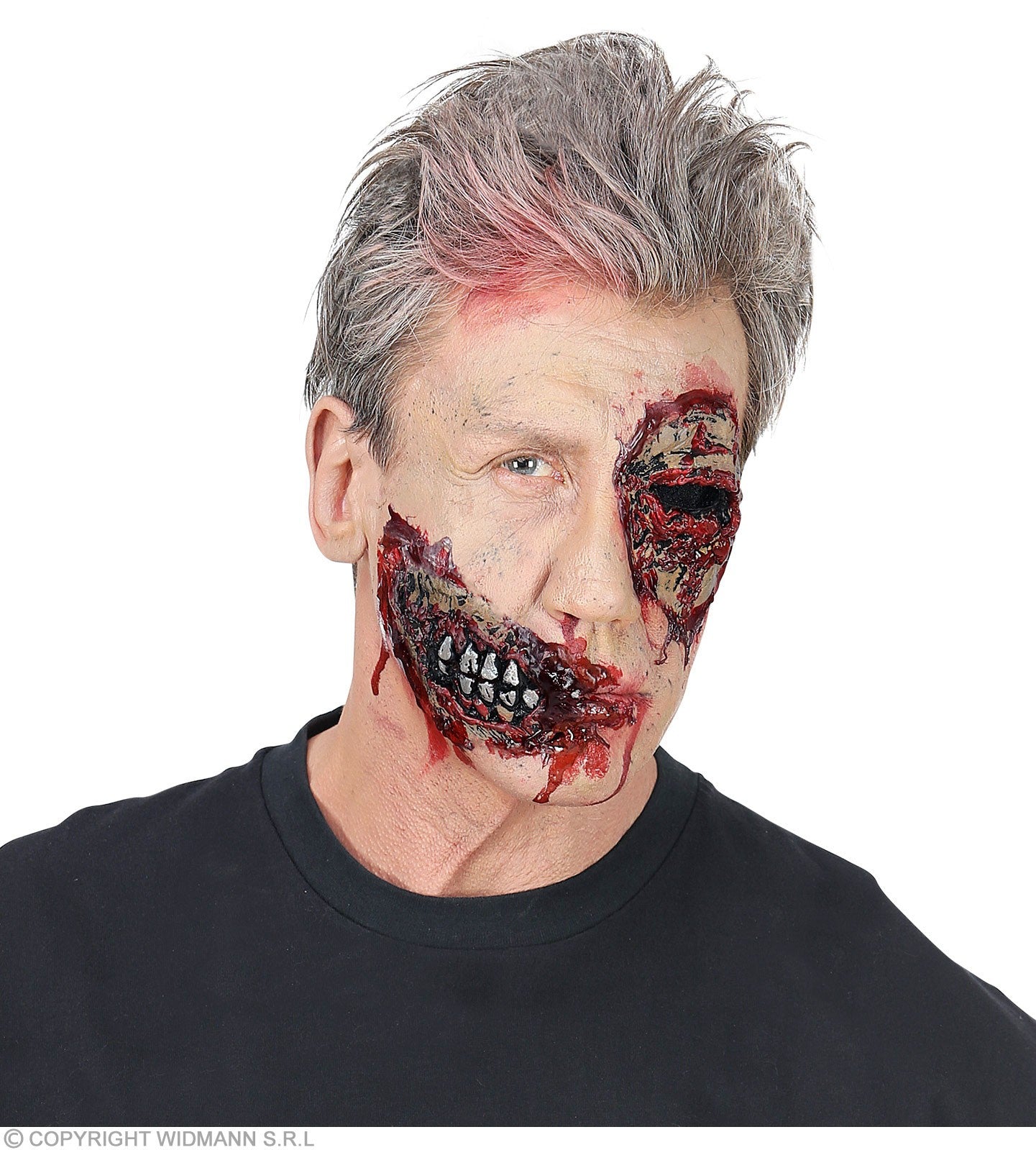 Prothèse latex - Mâchoire de Zombie avec dents apparentes