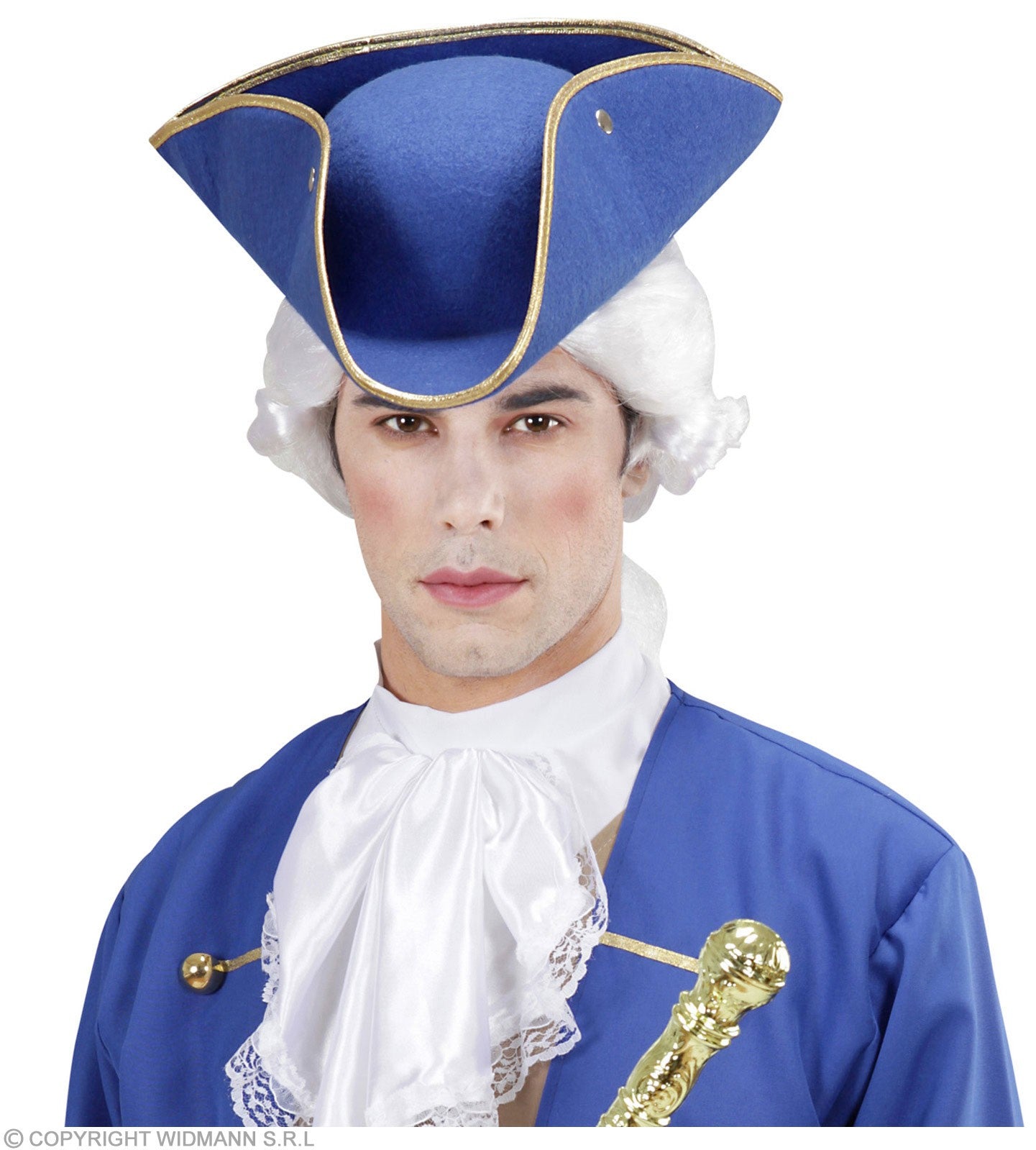 Tricorne bleu pour déguisement Pirate ou baroque